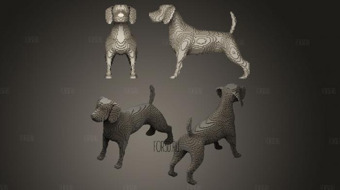 doggy from cubes stl model for CNC